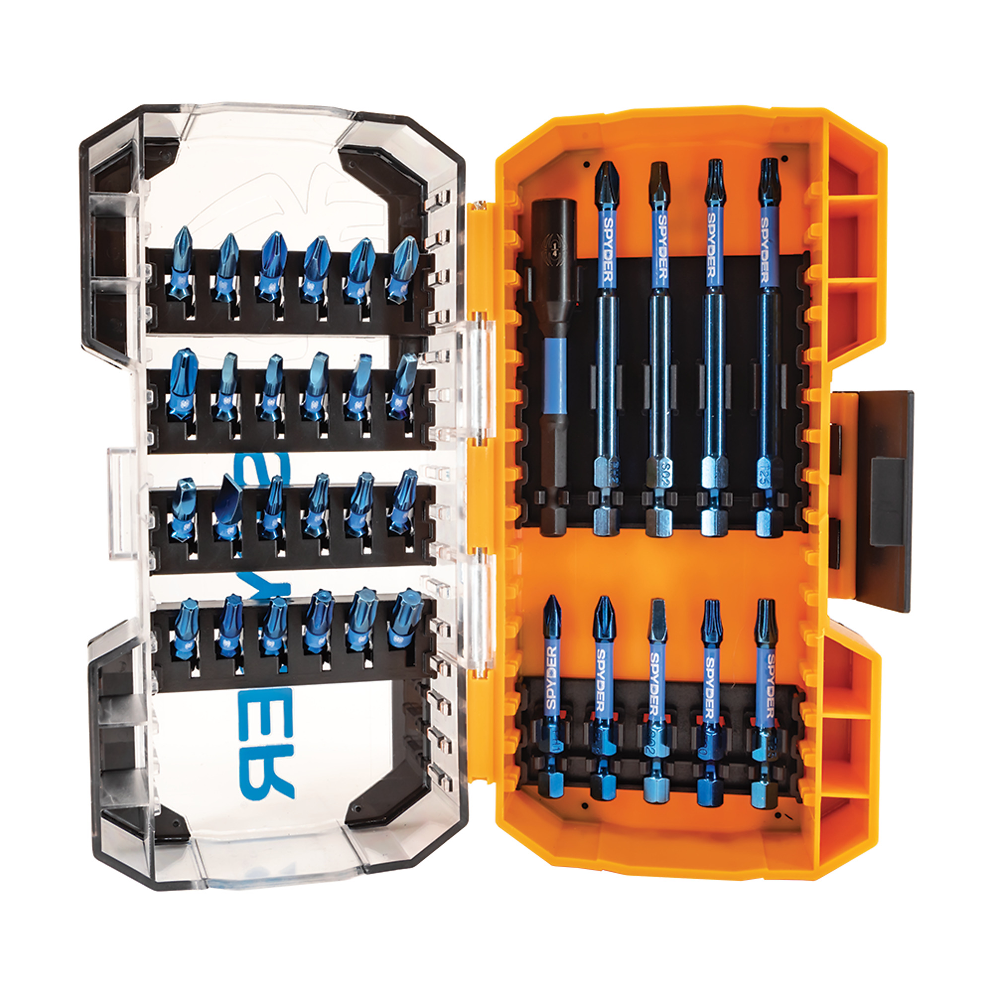 SPYDER Stinger™, 34Pc 1/4in. Mach-Blue Impact Driver Bit Kit, Included (qty.) 34 Model# 19079